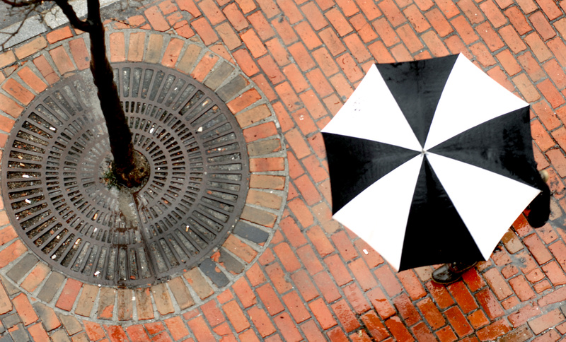 A soaking rain sets the scene Tuesday for this colorful contrast on Middle Street in Portland. A meteorologist with the National Weather Service in Gray said 2.38 inches of rain fell on the city, breaking a 60-year-old record for March 23, and 3.5 inches fell in parts of York County.