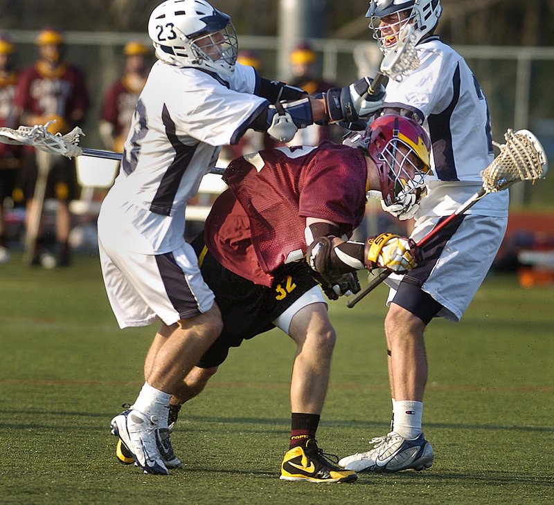 Tom Foden of Cape Elizabeth, center, scored 95 points for the Capers in 2009 as a junior. He's expected to be a force again this spring.