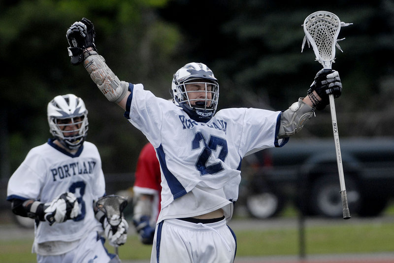 Jason Knight gets another opportunity to celebrate today, but he and his Portland teammates will have to beat Scarborough to do it. The Bulldogs and Red Storm meet in one of four state lacrosse finals at Fitzpatrick Stadium.