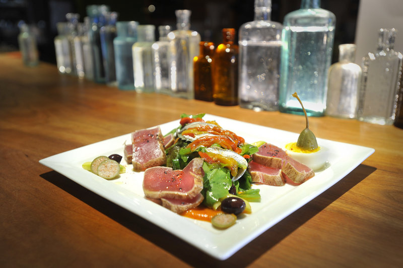 Local tuna nicoise salad with white anchovy, brioche croutons and house-made harissa is a new menu item at the Salt Exchange.