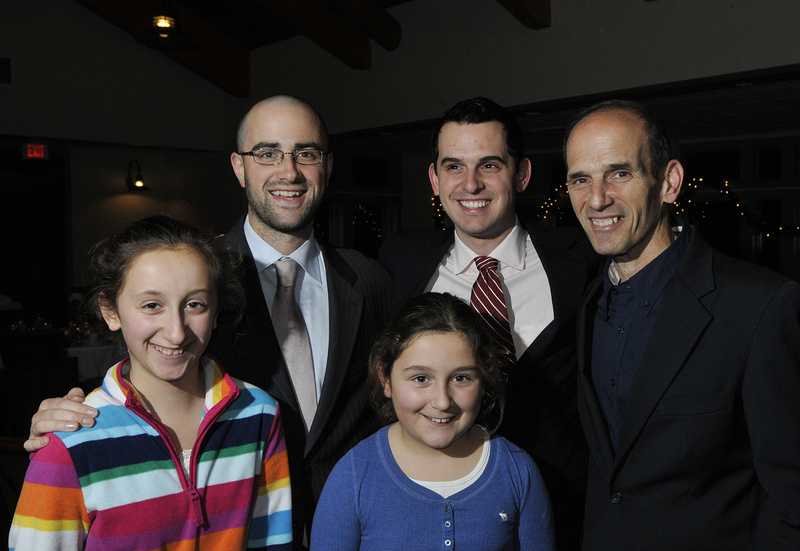 Gov. John Baldacci, right, along with nephews and nieces including, left to right, Robert Baldacci of Waltham, Mass.; Andy Baldacci of Bangor; Caroline Baldacci 11, of Bangor, and Olyvia Baldacci, 9, of Bangor.