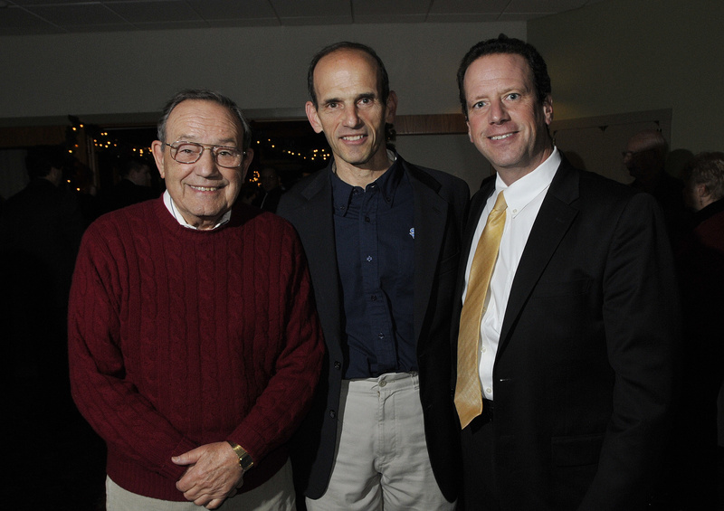 Gov. John Baldacci, center, his cousins Paul Mitchell, left, of Waterville and Billy Mitchell, also of Waterville.