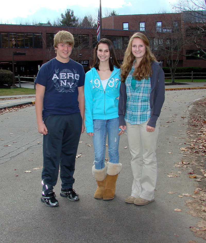 Wells High School freshmen Bennie McMinis, Kasey Bullard and Jasmine Loukola will attend the National Youth Leadership Conference for New England this weekend.