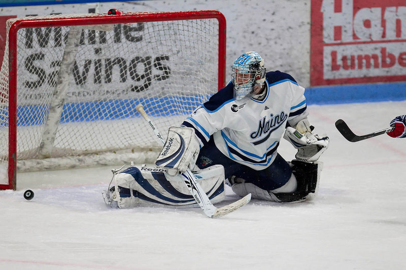 Shawn Sirman continues to show improvement in goal for the University of Maine. He stopped 24 shots last Sunday in a 4-1 win over Hockey East rival Boston College