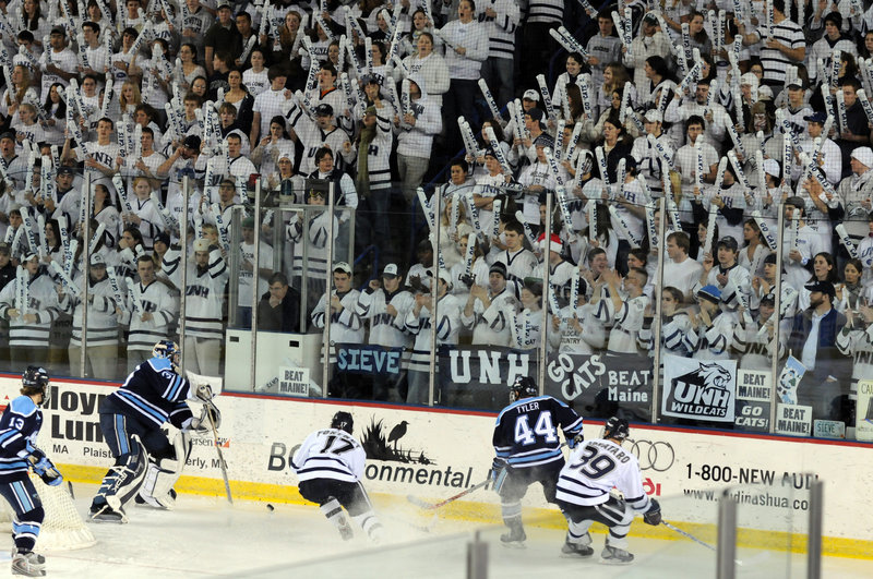 A loud, make that very loud, student cheering section is part of a passionate fan base that fills the Whittemore Center in Durham, N.H., when their beloved Wildcats take the ice, as they will this weekend against rival Maine.