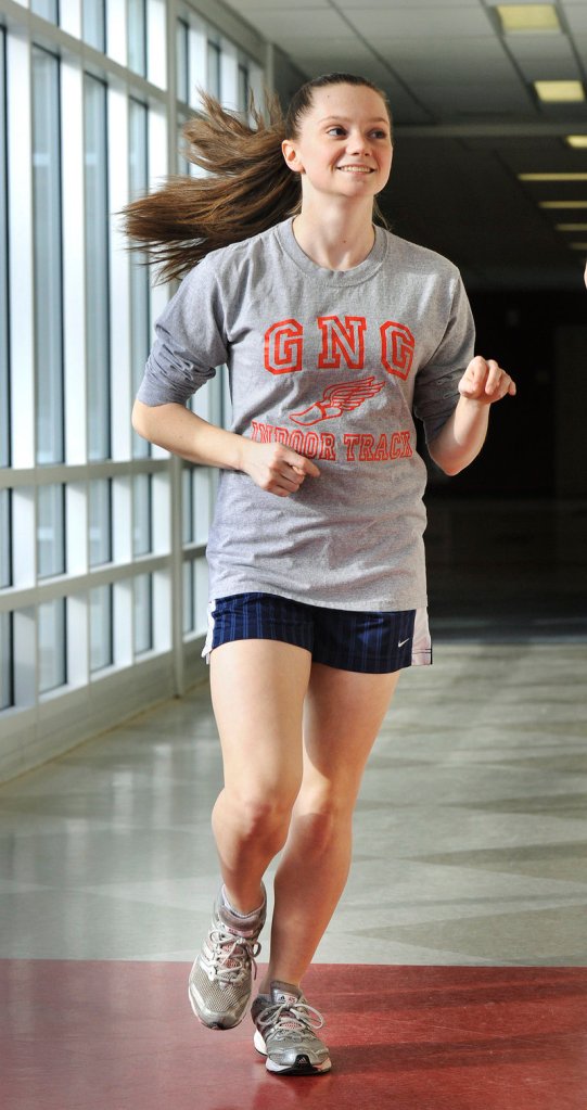 Amanda Peterson says she is prepared to defend her title in the 200-meter race at today s Class B state indoor track meet.