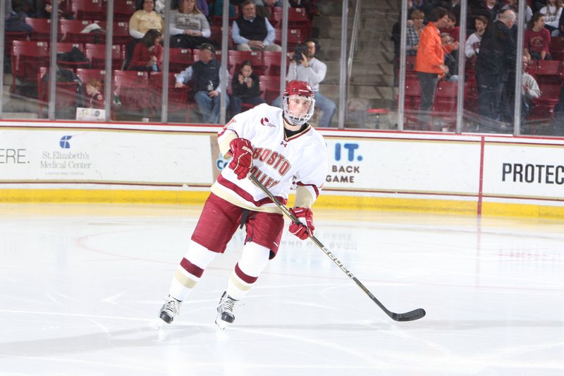 Brian Dumoulin leads Boston College into the NCAA tourney tonight. The Biddeford graduate had 3 goals and 30 assists to lead all Hockey East defenders in scoring this season.