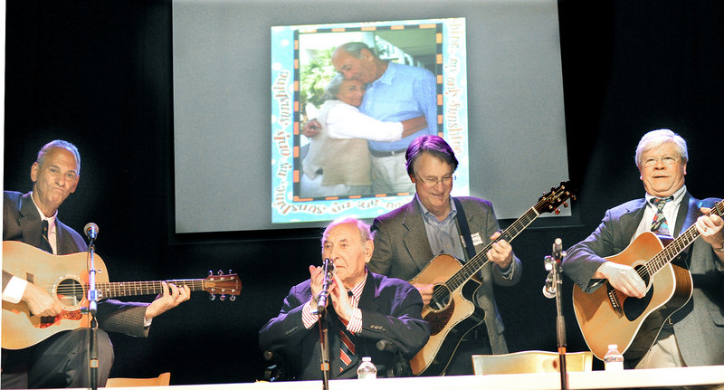 Tom Dyhrberg plays and sings "You Are My Sunshine" with Dave Astor during the reunion show.