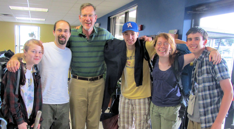 Youth Group from St. Paul's Episcopal Church in Brunswick spent 10 days in France: From left are: Corrine Beal of Brunsick, Ryan Coram of Randolph, Hugh Savage of Brunswick, Michael Schuman of Topsham, Morgan Moore of Brunswick and Andy Tyler of Brunswick.