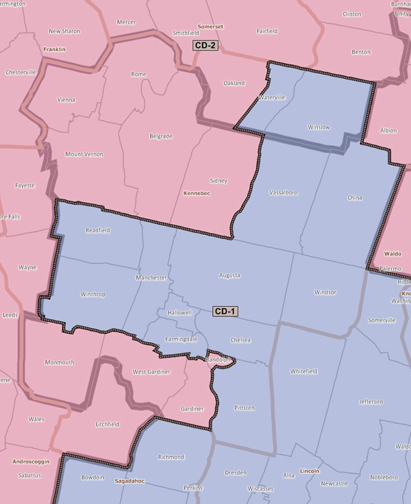 Map shows how congressional district lines will be drawn under a compromise proposal passed by the Legislature today.