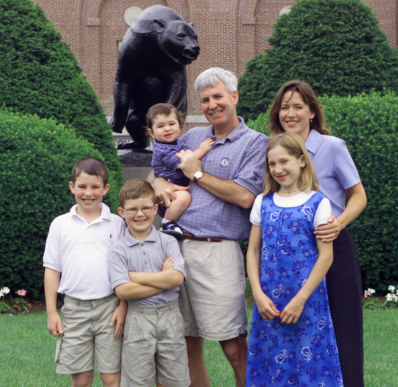 Tyler Walsh, lower left, appreciates the respect that was earned by his father, Shawn, who died in 2001. The rest of the family includes Travis Walsh, next to Tyler; Alejandra, front right; Shawn Walsh holds his son, Sean, and is next to his wife, Lynne.