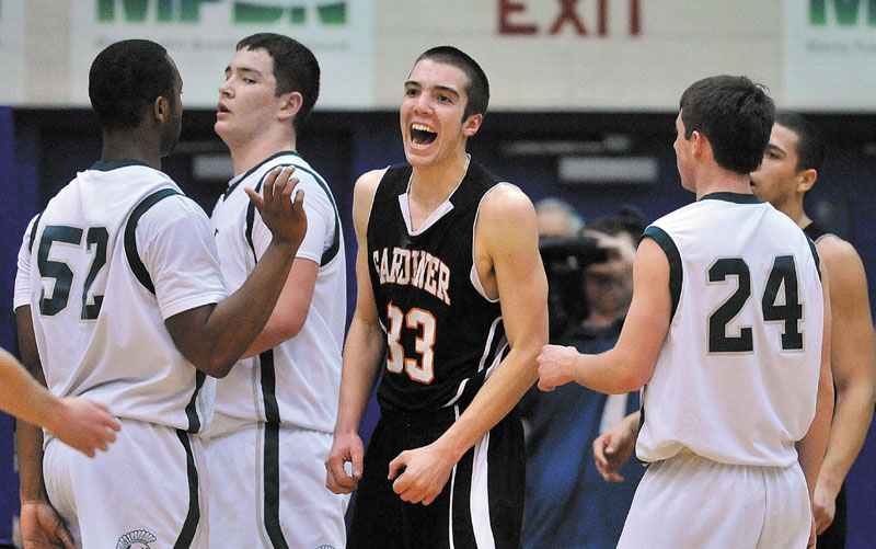 Aaron Toman, center, and his Gardiner teammates will make their first state championship game appearance Saturday against Yarmouth.