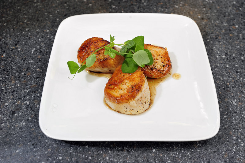 Jeff Buerhaus' pan-seared scallops with maple glaze.