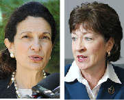 Republican Maine U.S. Sens. OlympiaSnowe, left, and Susan Collins.