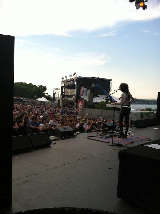 St. Vincent performs at the "Gentleman of the Road" music festival on Portland's Eastern Promenade on Saturday, Aug. 4, 2012.