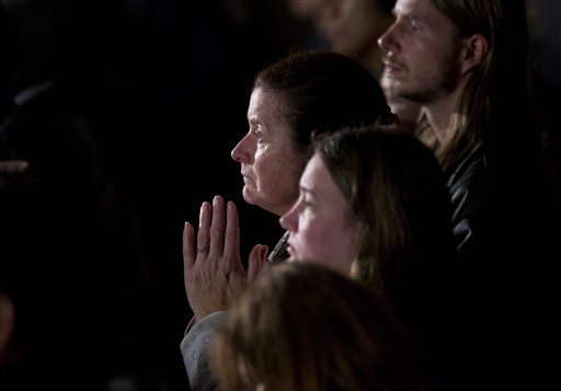 Mourners at Sunday's interfaith vigil.