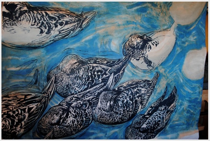 “I want to be true to these creatures,” says R. Keith Rendall of his subjects, including “King Eiders.”