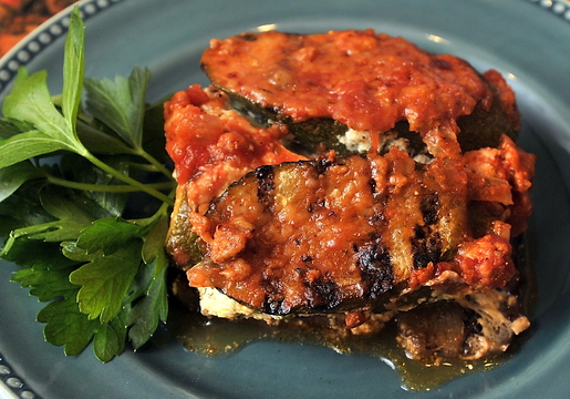 Cooking instructor Christine Burns Rudalevige's fresh take on lasagna substitutes grilled vegetables for the noodles. Rich but healthy, the dish is a family favorite.