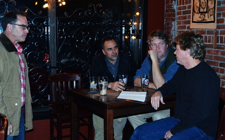 From left, dads, friends and artists Tom Flanagan, Roy Germon, Michael Boardman and Jeff Woodbury.