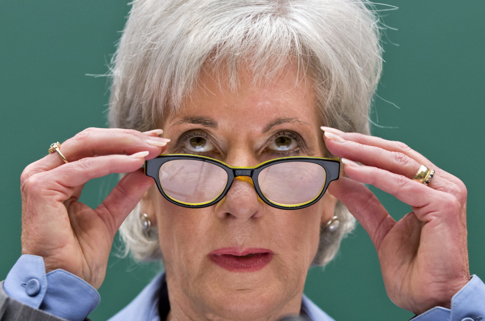 Health and Human Services Secretary Kathleen Sebelius testifies on Capitol Hill on Oct. 30, 2013, before the House Energy and Commerce Committee. She is scheduled to go before the committee again on Wednesday.