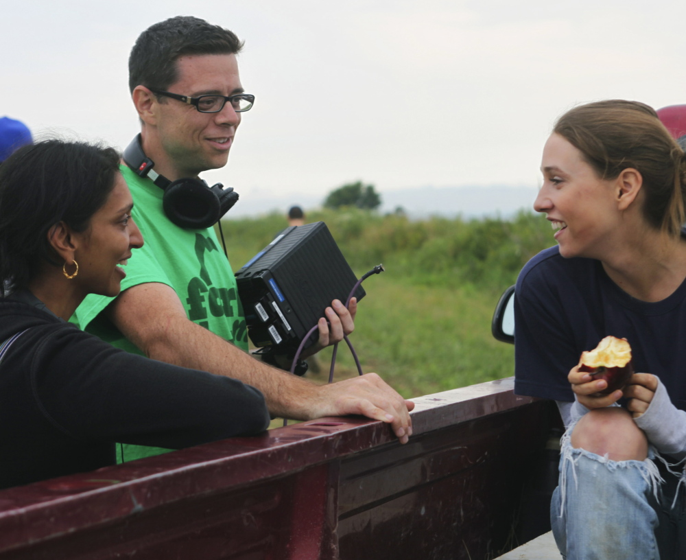 Award-winning filmmakers Aron Gaudet and Gita Pullapilly during the filming of “Beneath the Harvest Sky.” A special Q&A session with the filmmakers will be hosted at The Nickelodeon after the 6:45 and 9:30 p.m. showings on Saturday.