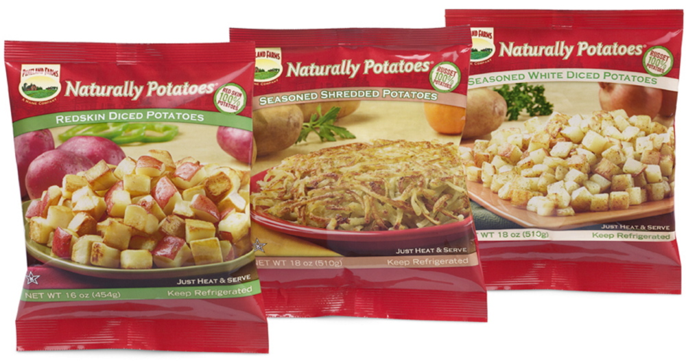 Naturally Potatoes sells refrigerated potato products â everything from mashed potatoes to diced potatoes â into the retail and restaurant markets. Besides the potatoes grown on its own 900-acre farm in St. Agatha, Naturally Potatoes buys potatoes from between 12 and 15 other growers in Aroostook County.