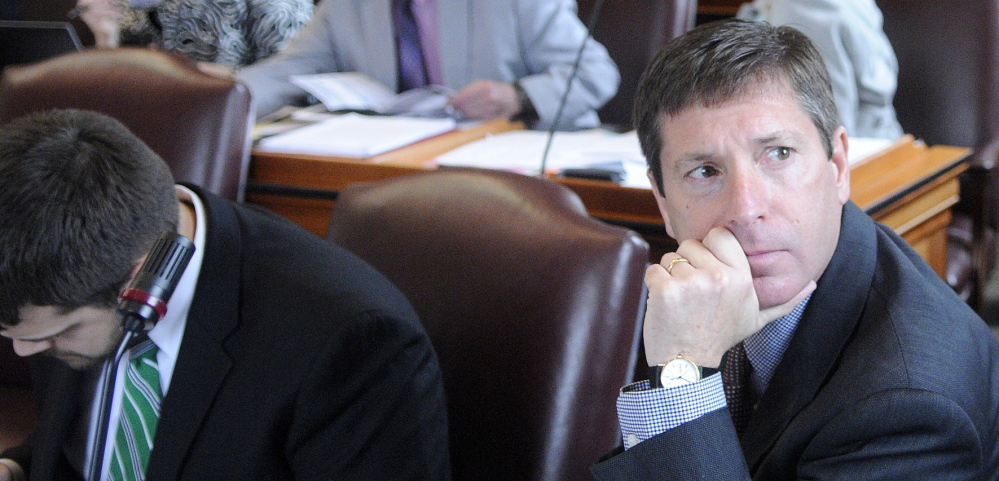 House Minority Leader Kenneth Fredette, R-Newport, right, is shown  the Maine House of Representatives in Augusta. His choice of sources for information tell a story about how information can become distorted. 2014 Kennebec Journal File Photo/Andy Molloy