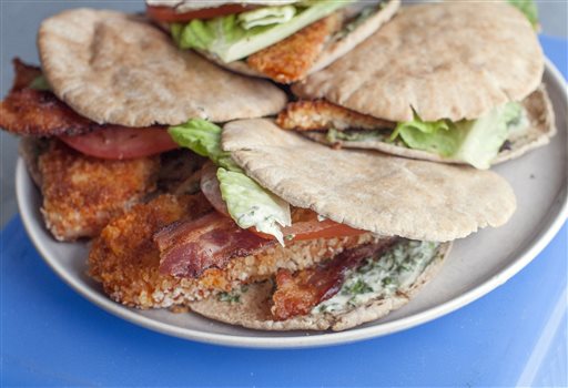 Tilapia BLT pita pockets