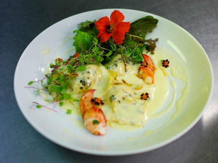 Chef Devin Finigan’s lobster ravioli.