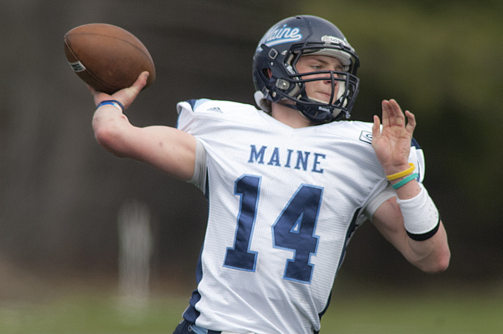 Dan Collins is a redshirt sophomore vying to become starting quarterback for the University of Maine Black Bears.