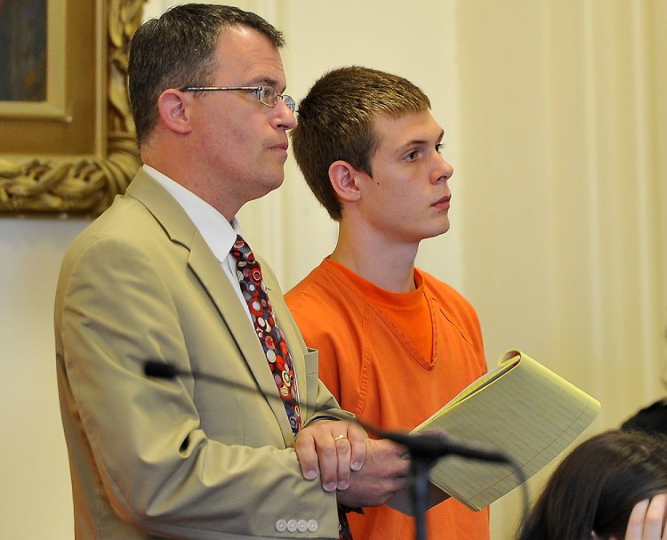 Anthony Carpinelli, shown at his arraignment in York County Superior Court, was sentenced to more than three years in prison for assaulting his infant sons.