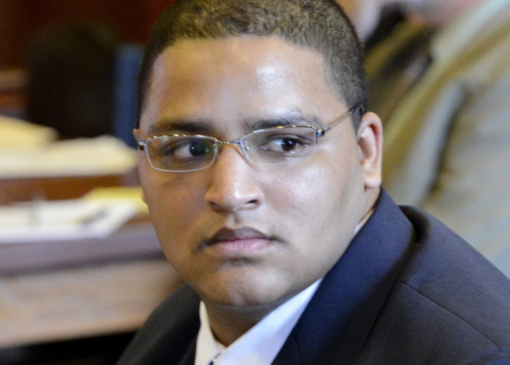 Anthony Pratt Jr. listens during opening statements of his murder trial at the Cumberland County Court House in Portland in this Sept. 29, 2014, file photo.