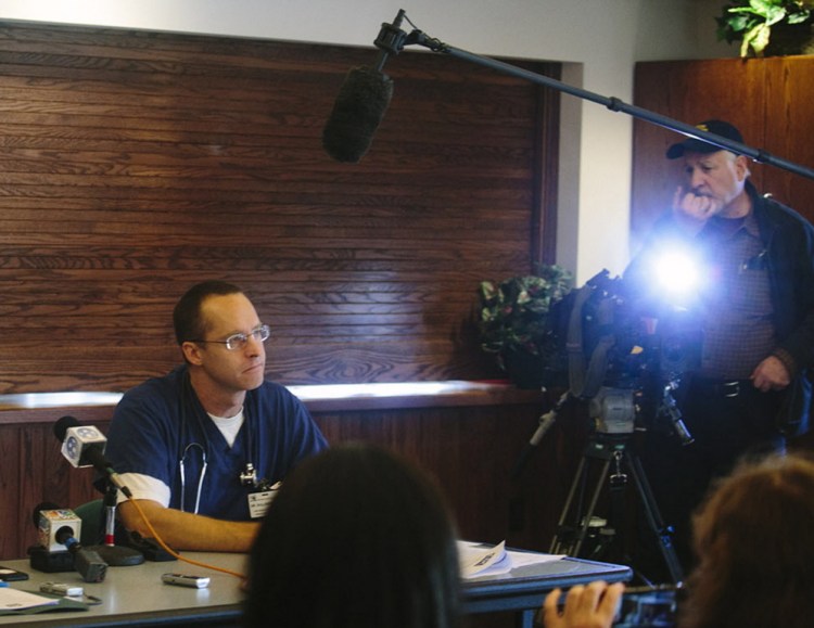 Dr. Michael Sullivan of Northern Maine Medical Center in Fort Kent answers questions about Kaci Hickox’s quarantine and the hospital’s preparedness for handling the Ebola virus. Hickox reportedly has no symptoms.