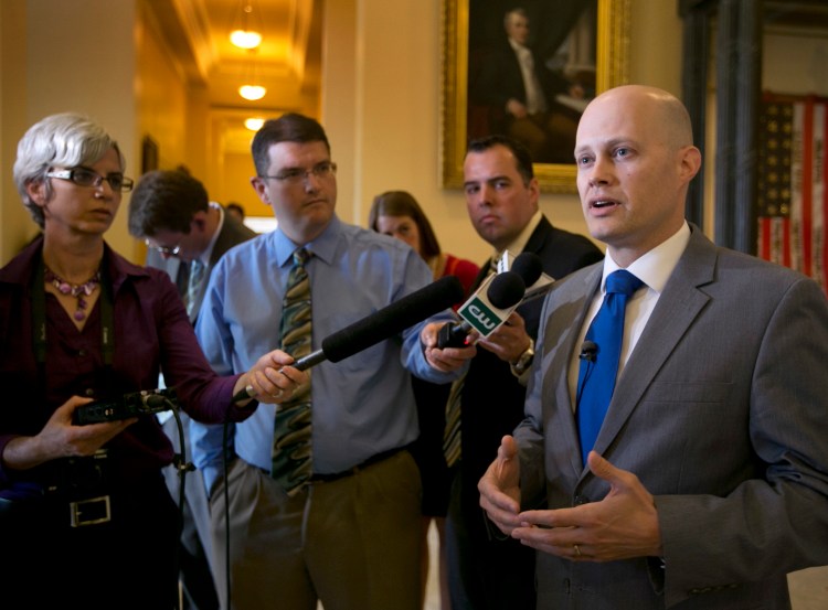 Ben Grant, chairman of the Maine Democratic Party, right, will step down after four years.