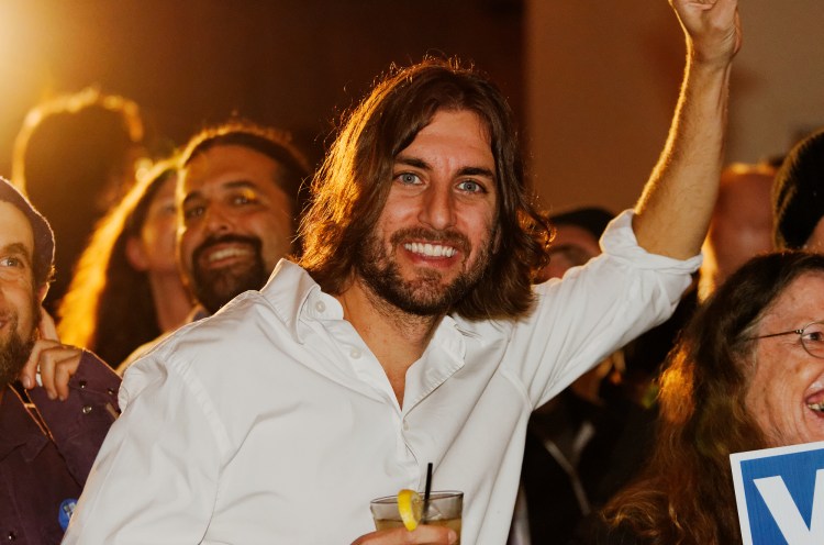 Supporters for the legalization of marijuana celebrate at the Measure 91 party in Portland, Oregon, Tuesday. Oregon became the third state to approve the drug for commercial sales. The Associated Press