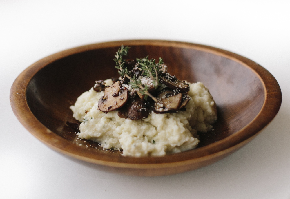 Cauliflower polenta, topped with mushrooms and thyme. Whitney Hayward/Staff Photographer