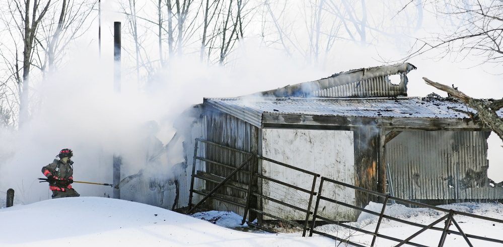 Smoke from the barn fire at 845 Northern Ave. in Farmingdale could be seen up to three miles away Wednesday.