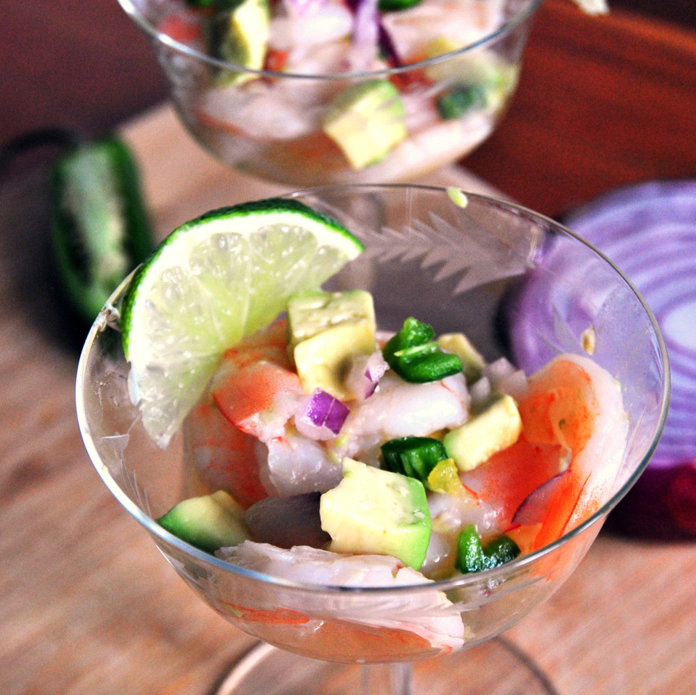Shrimp and lime ceviche