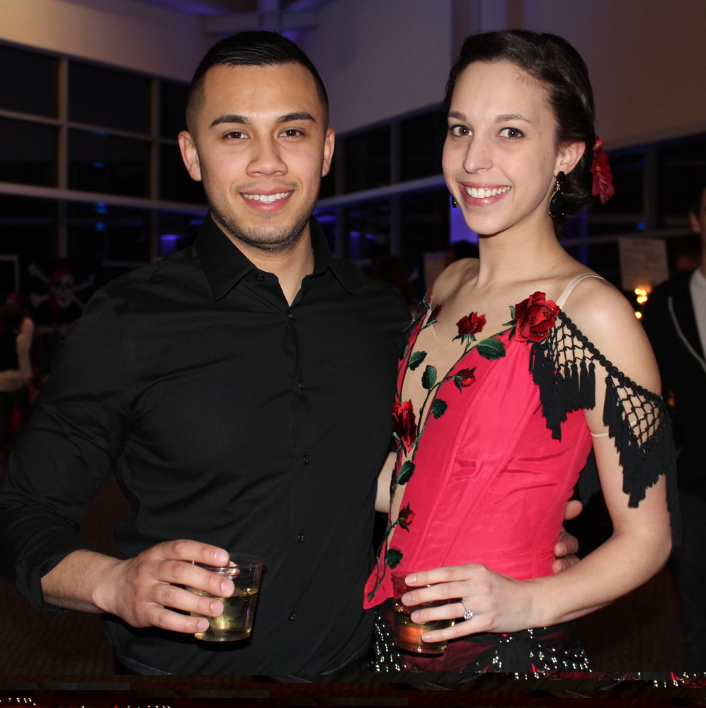 Nicholas Bodlovich with his fiancé, Caitlin Bernard, who was voted Pirate Queen.