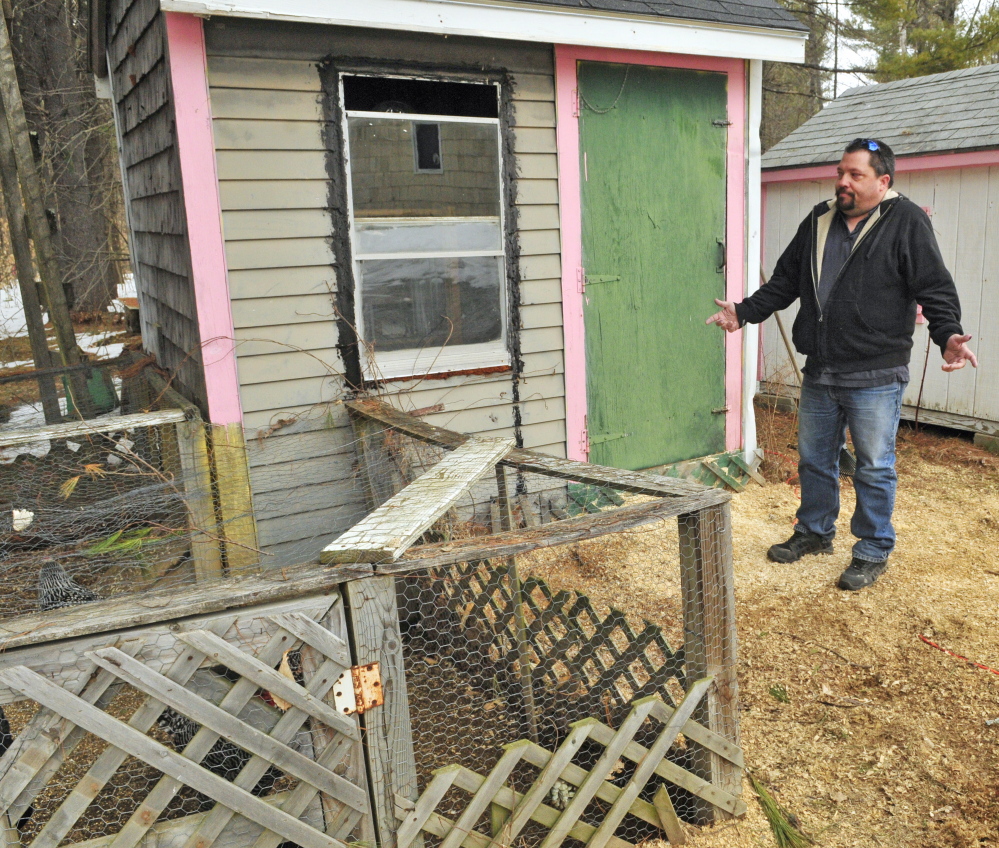 Henry Tuttle of Litchfield says dogs have attacked his chickens more than once in recent years.