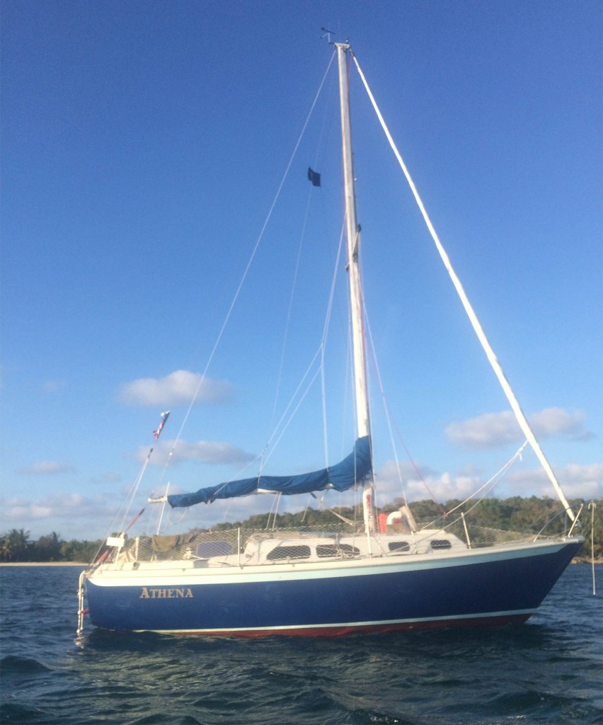 Athena at rest in the Bahamas. Sally Gardiner-Smith photo