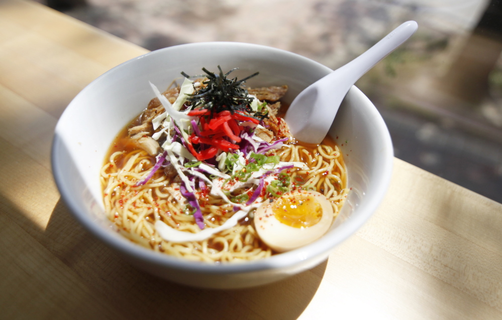 Shoyu Ramen at ANJU Noodle Bar in Kittery for Dine Out.  Jill Brady/Staff Photographer