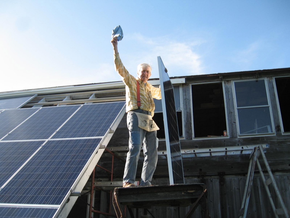 Photovoltaic panels generate all the electricity needed by The humble Farmer, above, and his wife, Marsha, at their home in St. George.