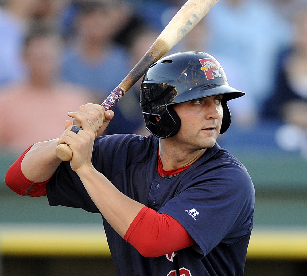 Sam Travis signed with the Red Sox after his junior year at Indiana, impressed with short-season Lowell and low Class A Greenville last summer and now, with the Portland Sea Dogs, is batting .308.