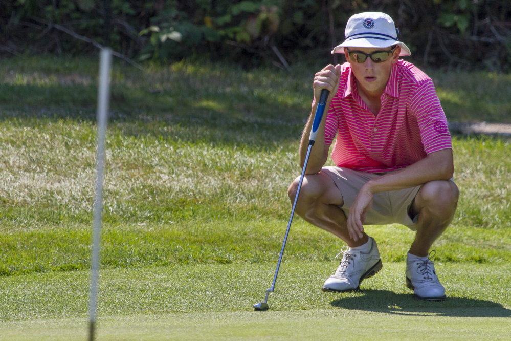 Drew Powell of Bangor shot 79 in the first round and 83 in the second round at the New England Junior Amateur on Monday at the Purpoodock Club in Cape Elizabeth.