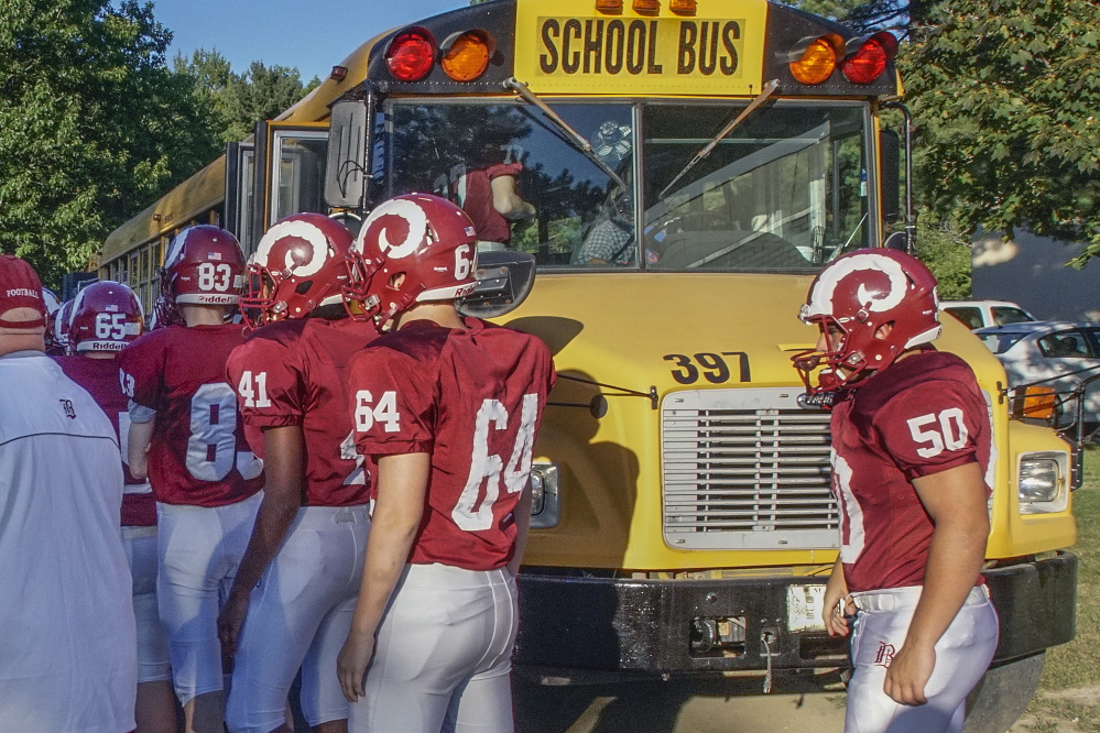 It’s onto the bus for a Bangor High sports team, bound for a game that easily can be 2 or more hours away.