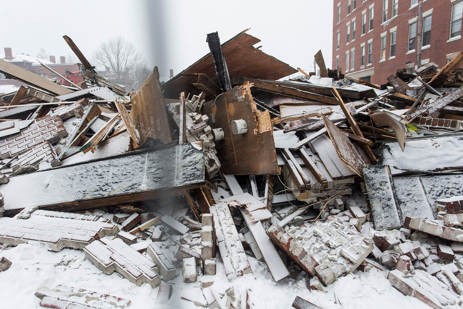 The demolition of Joe’s Super Variety began Tuesday during southern Maine's first winter storm. The Congress Street institution, which operated in the same location for 70 years, is being leveled so a new apartment building can be built.