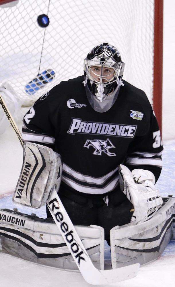 South Portland native Jon Gillies led Providence College to the NCAA championship in April. In his first year of professional hockey, he had season-ending hip surgery Wednesday.