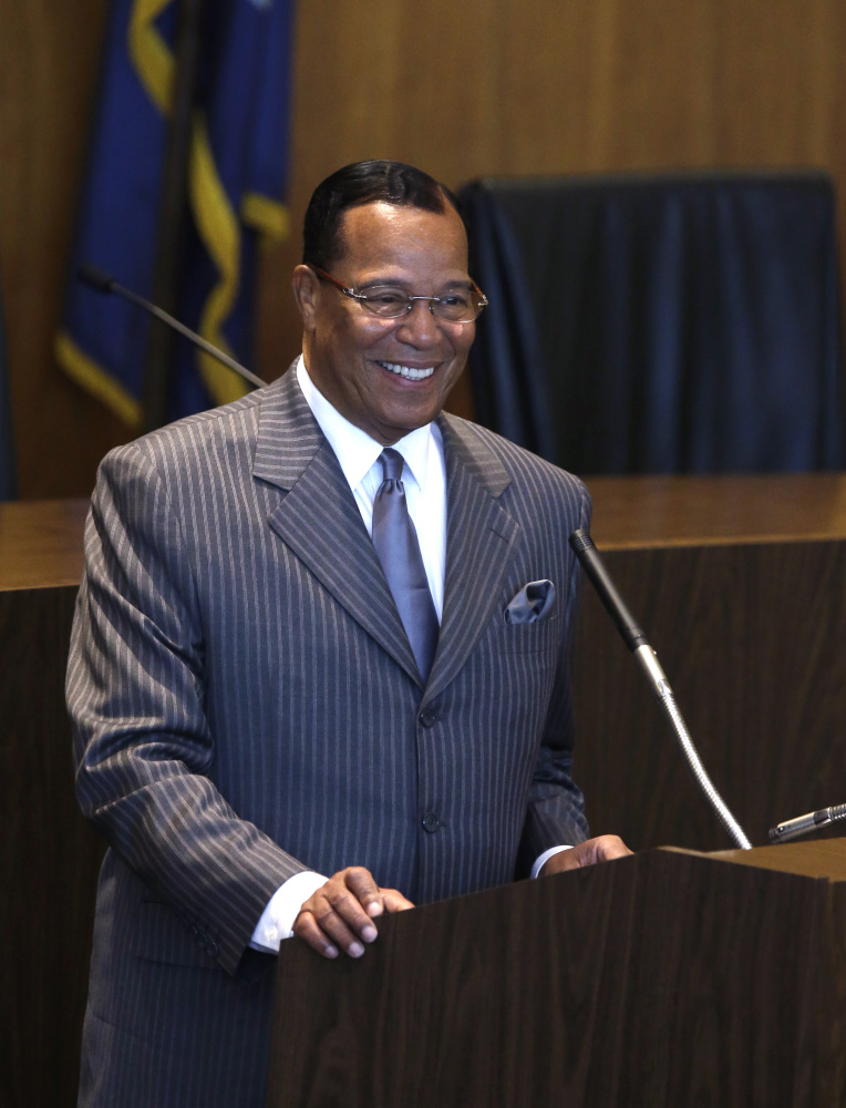 Nation of Islam leader Louis Farrakhan says his group could provide security for Beyonce.   The Associated Press