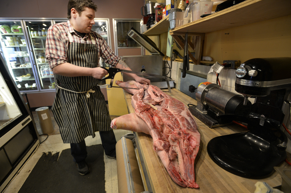 Pete Sueltenfuss works with whole animals and tries to encourage people to try less popular cuts, “but if people want a ribeye, they want a ribeye.”